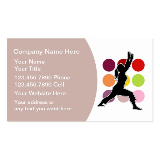 Fitness Instructor Business Cards (front side)