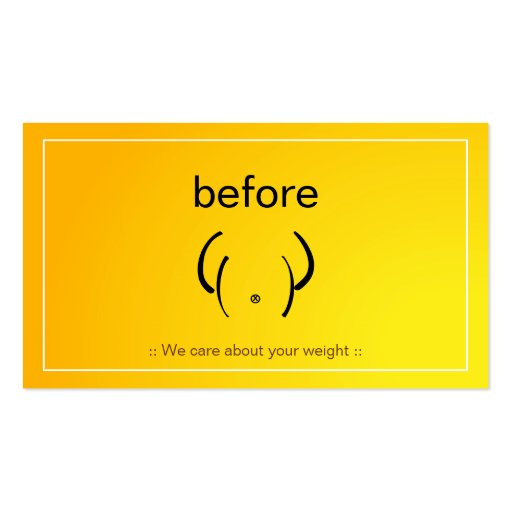 Fitness Personal Body Weight Loss Coach Trainer Business Card (front side)