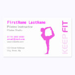 Fitness Pilates Instructor on white Business Card business cards