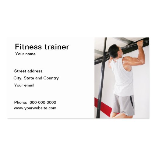 Fitness trainer business card (front side)
