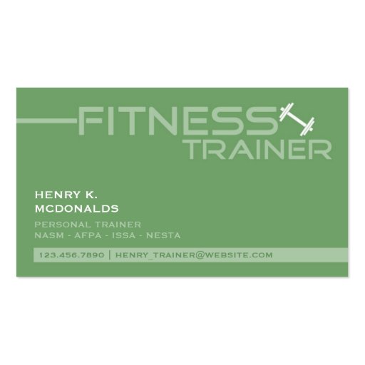 Fitness Trainer Business Card (front side)