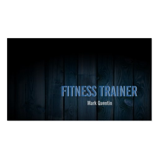 Fitness Trainer Business Card Dark Wood