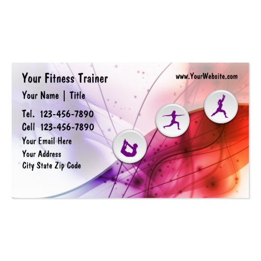 Fitness Trainer Business Cards (front side)