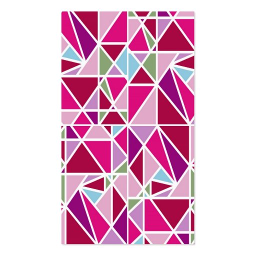 Fitness Trainer Pink Abstract Geometry Business Card Template (back side)