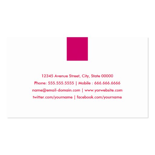 Fitness Trainer - Simple Rose Pink Business Card (back side)
