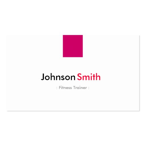 Fitness Trainer - Simple Rose Pink Business Card