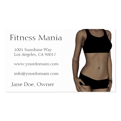 Fitness White Business Card Templates (front side)
