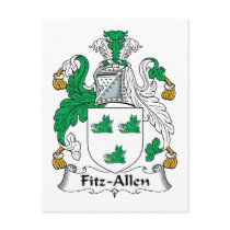 Fitz-Allen Family Crest Post Cards