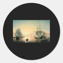 Fitz Hugh Lane Boston Harbor Round Sticker