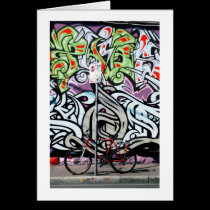 Fitzroy graffiti with bike cards