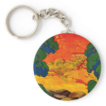 Fiuggi Italy Vintage Travel Advertisement Art Keychain