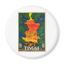 Fiuggi Italy Vintage Travel Advertisement Art Refrigerator Magnets
