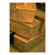 Five 90 pound gold bricks custom invite