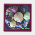 Five a Day Fruit Basket Magnet