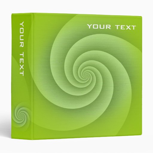Five Arms Spiral in Green brushed metal texture 3 Ring Binders