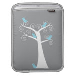 Five Blue Birds in a Tree Rickshaw Sleeve Sleeve For iPads