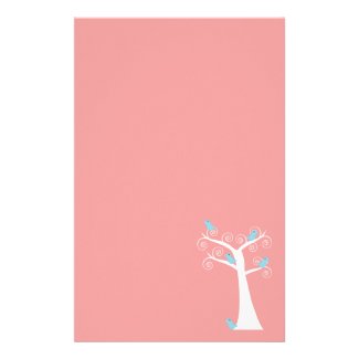 Five Blue Birds in a Tree Stationery