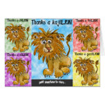 Five Cartoon Lions Thank You Card cards