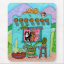 Five Cats at an Aqua Adobe House Mouse Pad
