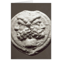 Five coins depicting Janus, Jupiter Card