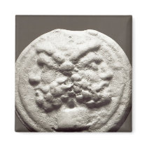 Five coins depicting Janus, Jupiter Fridge Magnets