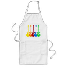 Five Colorful Electric Guitars Apron