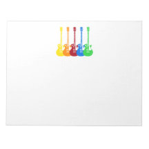 Five Colorful Electric Guitars Memo Pads