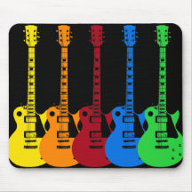 Five Colorful Electric Guitars Mouse Pad
