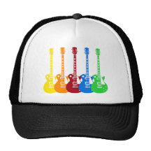 Five Colorful Electric Guitars Trucker Hats