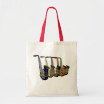 Five Colorful Saxophones Canvas Crafts & Shopping Canvas Bags  at Zazzle
