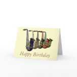Five Colorful Saxophones Happy Birthday Card