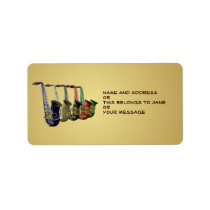 Five Colorful Saxophones Name Gift Tag Bookplates Personalized  Address Labels at Zazzle