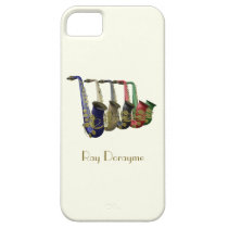 Five Colorful Saxophones on an iPhone 5 Case at Zazzle