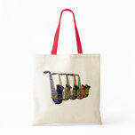 Five Colorful Saxophones Tote Bag