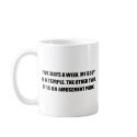 FIVE DAYS A WEEK, MY BODY IS A TEMPLE mugs