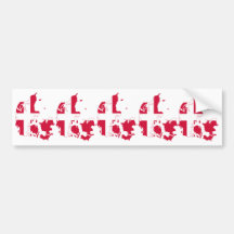FIVE Denmark Flag Map Bumper Stickers