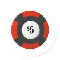 five dollar poker chip stickers
