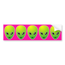 Five ETs - on Pink bumper stickers by artberry Five ETs - on Pink bumper stickers