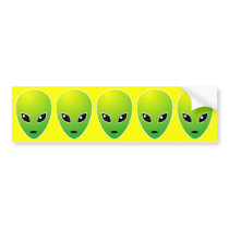 Five ETs - On Yellow bumper stickers by artberry Five ETs - On Yellow bumper stickers