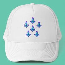 Five Fleurs de Lis in Purple and Blue hats