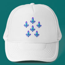 Five Fleurs de Lis in Purple and Blue hats
