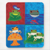 Five frogs mousepads
