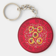 Five gold rings keychain