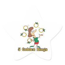 five golden gold rings 5th fifth day of christmas sticker