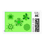 Five Green Flowers stamps