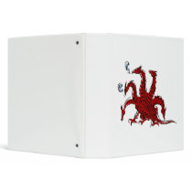 Five headed red dragon vinyl binders