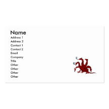 Five headed red dragon business cards
