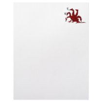 Five headed red dragon letterhead template