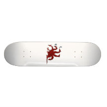 Five headed red dragon skateboard