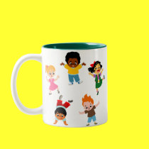 Five Kids Cartoon Mug mugs